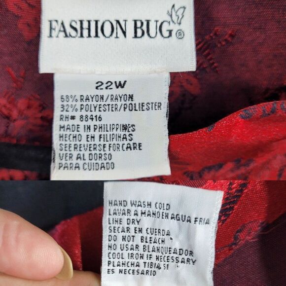 Vtg 90's Duster Cosplay Geisha Kimono Frog Knot High Slits Red Metallic  Sz 22 - Picture 3 of 14